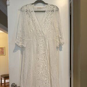 Soft Surroundings Crochet Summer Dress w/ Removable Slip